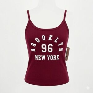 NWT No Boundaries Brooklyn New York 96 Graphic Tank Top Women Medium Ribbed